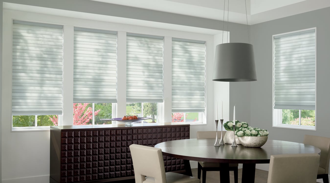 Cordless motorized shades in a Orlando dining room